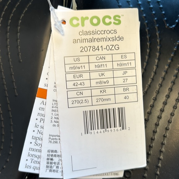 Crocs Classic Animal Remix Slide. Men’s 9/Women’s 11. New with tags. Zebra. - Picture 2 of 9